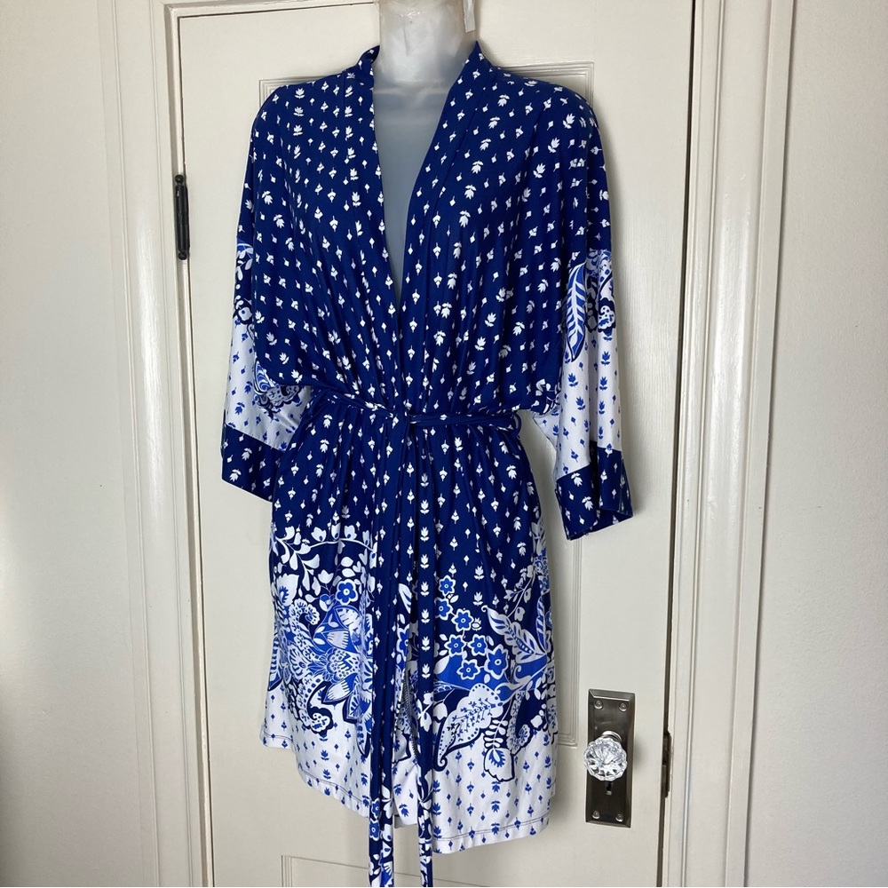 In Bloom by Jonquil Kimono Wrap Robe Border Print Size Large